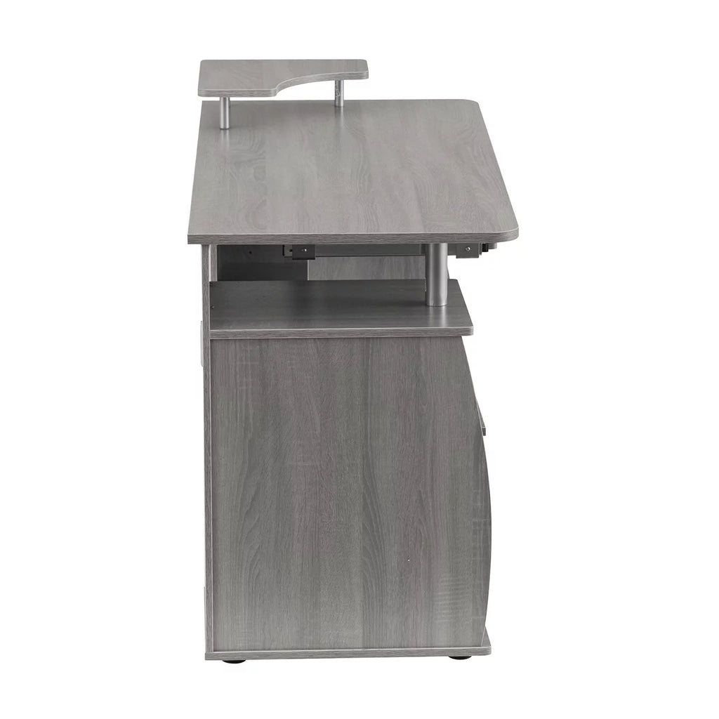 Grey Computer Workstation Desk with Storage F77456