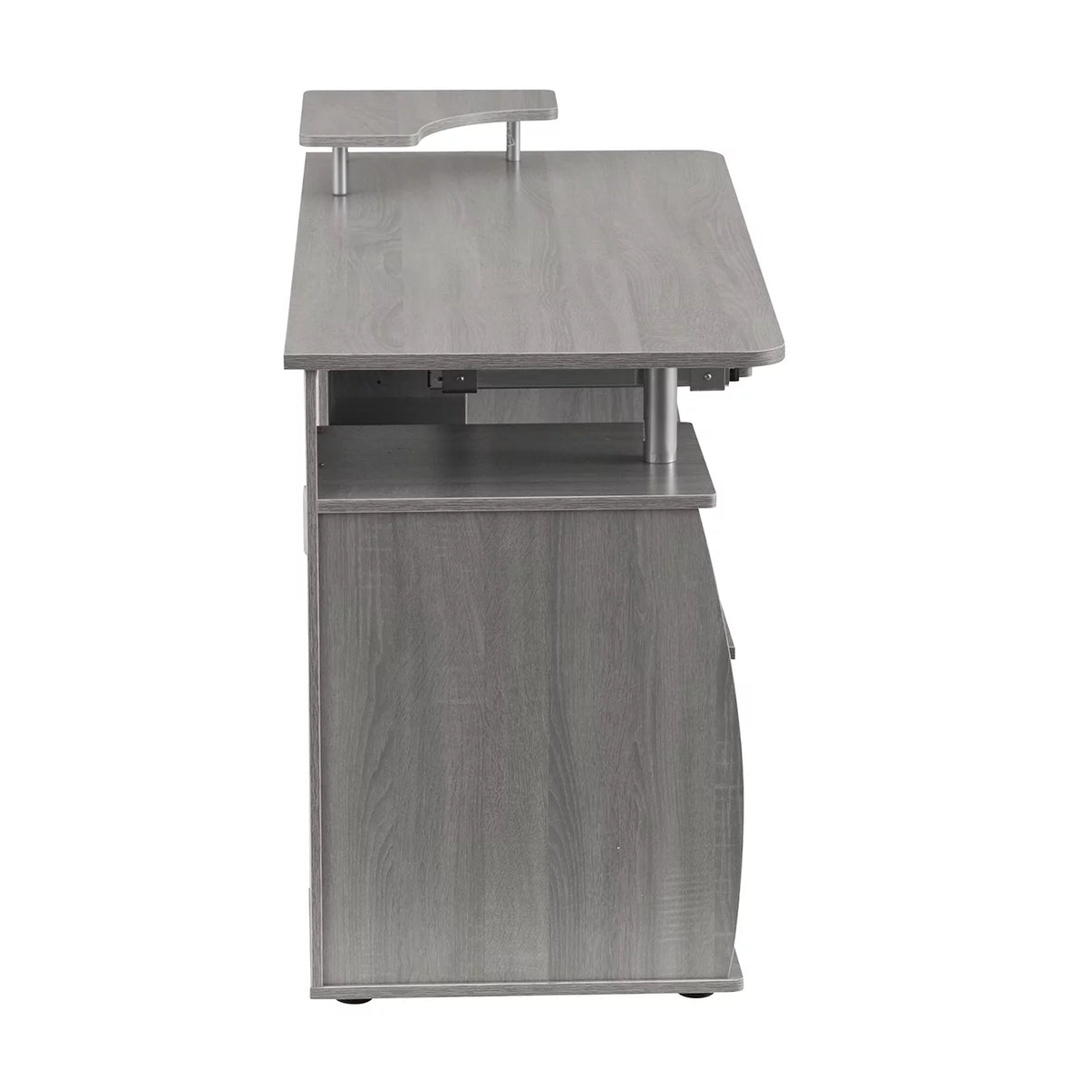 Grey Computer Workstation Desk with Storage F77456
