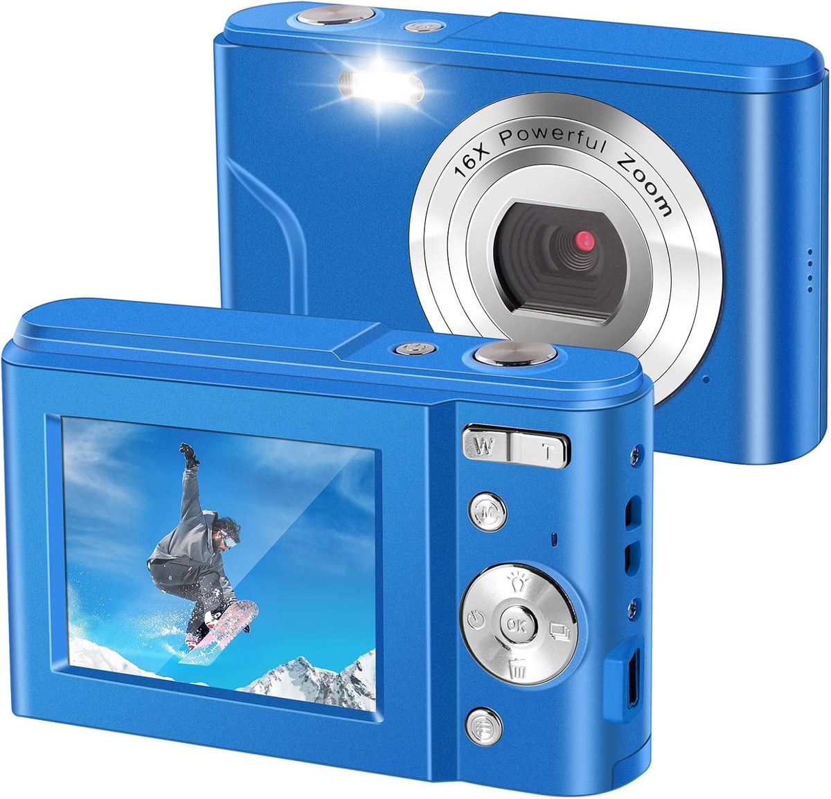 1080P Mini Kid Camera 36MP Rechargeable Point and Shoot Camera Pack of 2 V71228