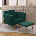 Dark Green Velvet 2 in 1 Accent Chair with Ottoman Y4860