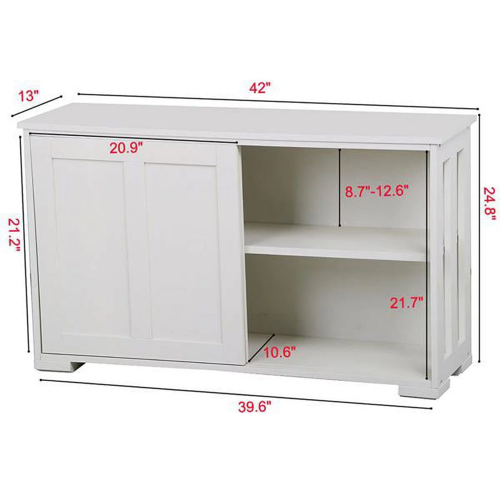 Antique White Sideboard Buffet Cabinet with Storage M36661
