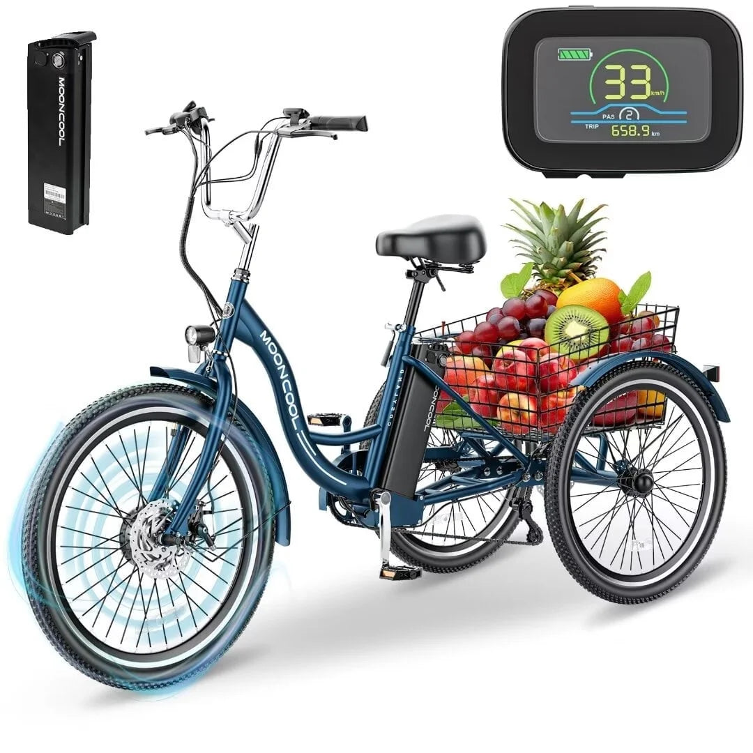 24'' 3 Wheel Electric Tricycle 500W 7-Speed A4607