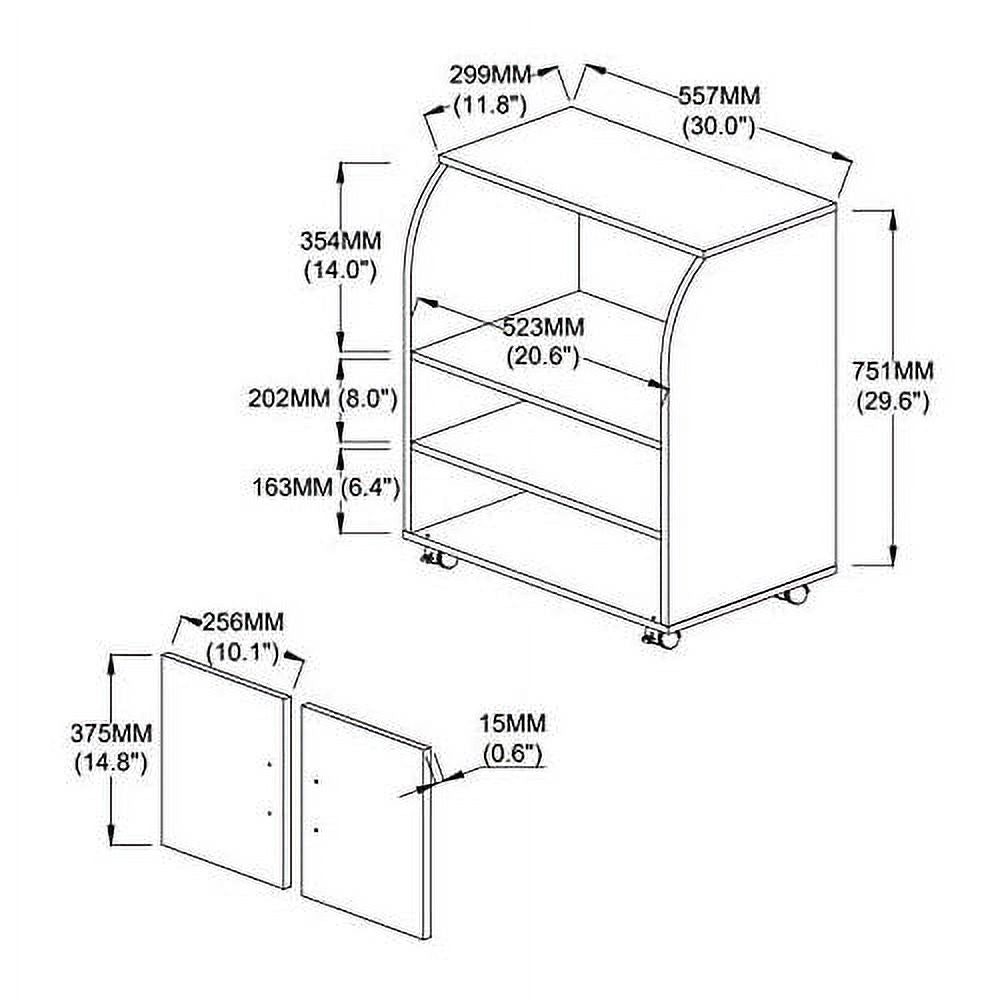 White Microwave Kitchen Cart R555801