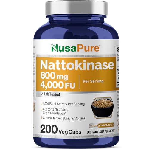 Nattokinase 4000 FU 800mg 200 Veggie Capsules J93107