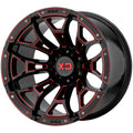 Gloss Black Milled Red Tint 20x10 8x6.5 Wheel B9835