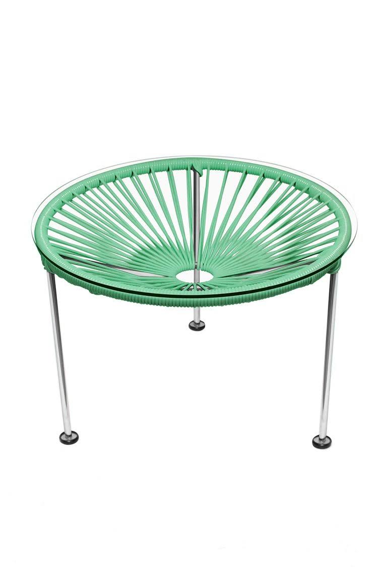 Seafoam Side Table with Chrome Frame F908191