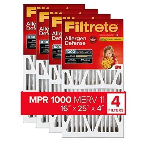 16x25x4 AC Furnace Air Filter MPR 1000 X590323