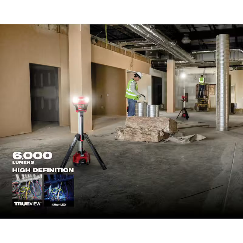 18-Volt Lithium-Ion Cordless Tower Light with Charger and 8.0 Ah Battery S2573