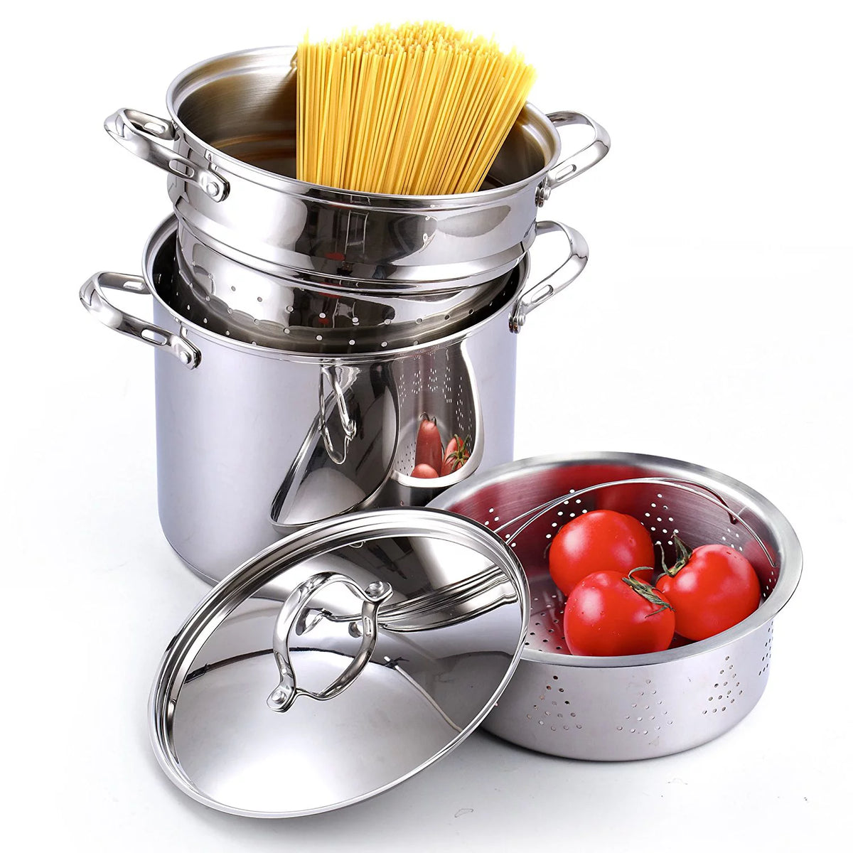 12 Quart Stainless Steel Pasta Pot with Strainer Insert X7598