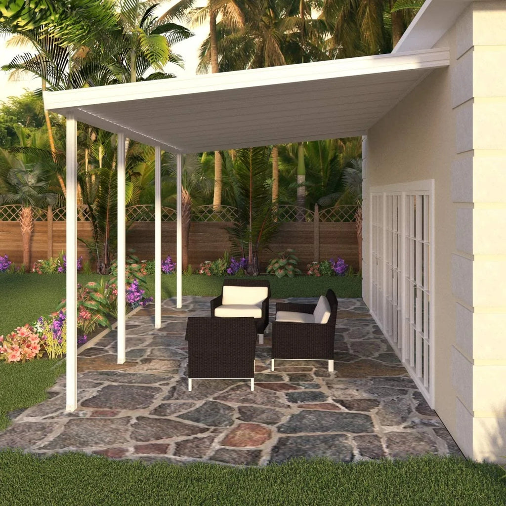 White Aluminum Patio Cover with 4 Posts J229