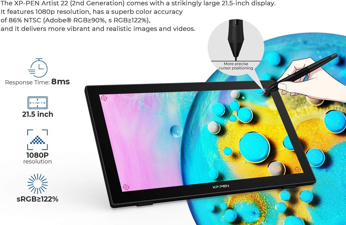 21.5in Drawing Monitor with Screen Digital Graphics Tablet W130