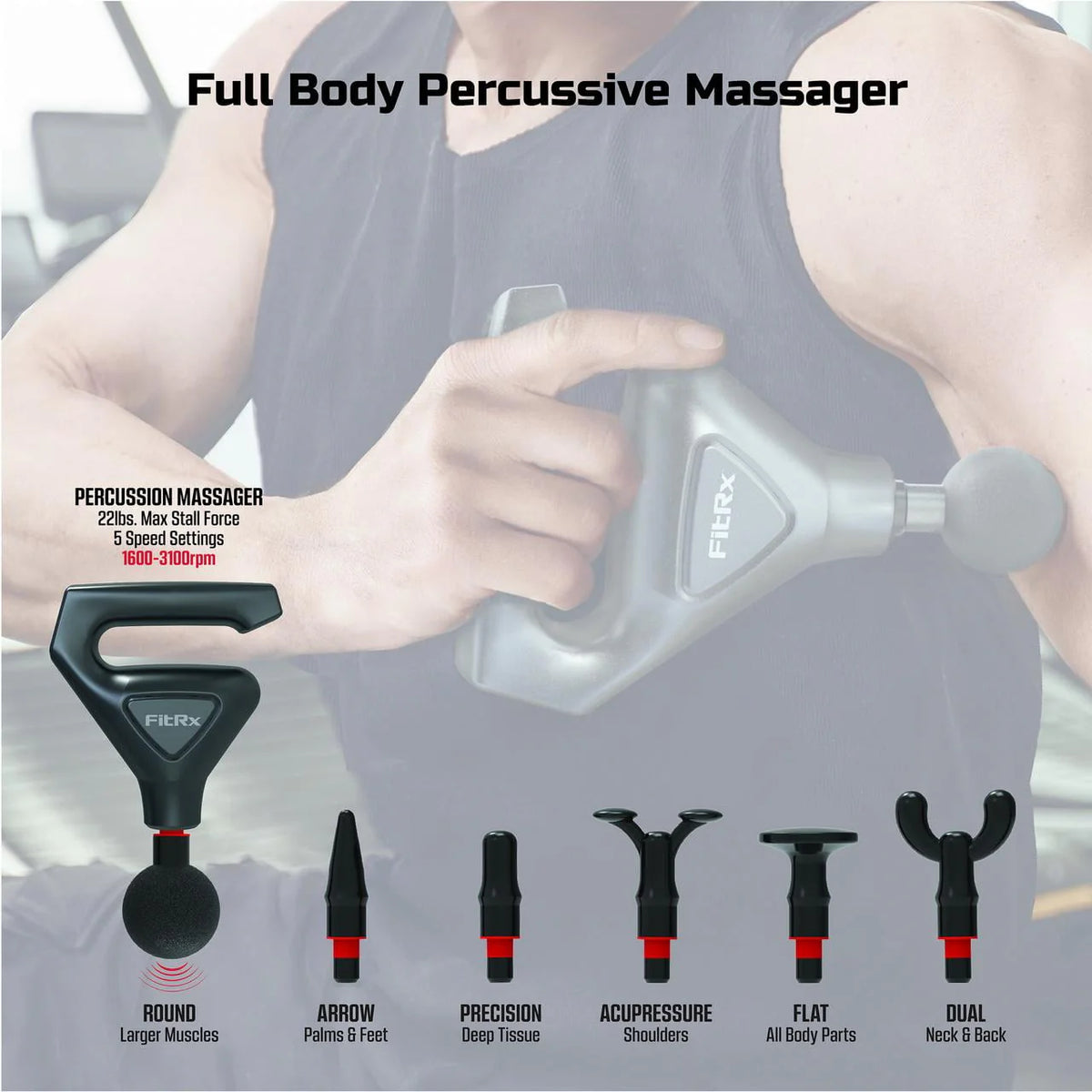 2-in-1 Full Body Percussion Massage Gun U9910