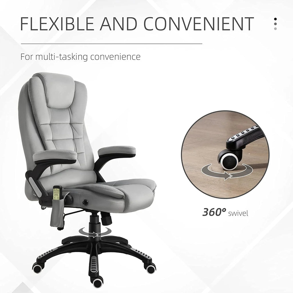 Gray Velvet Reclining Office Chair Y8258