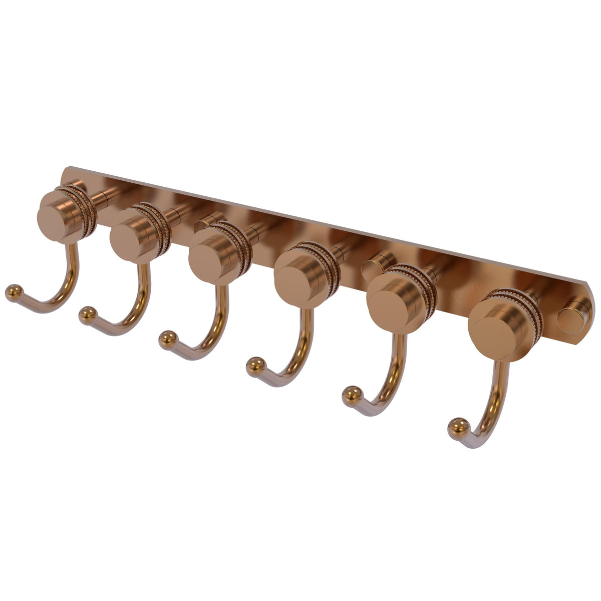 6 Position Tie and Belt Rack with Dotted Accent - Brushed Bronze Y89259