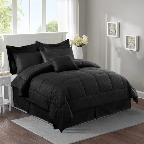 10 Piece Black King Bed in a Bag Comforter Set Q311706