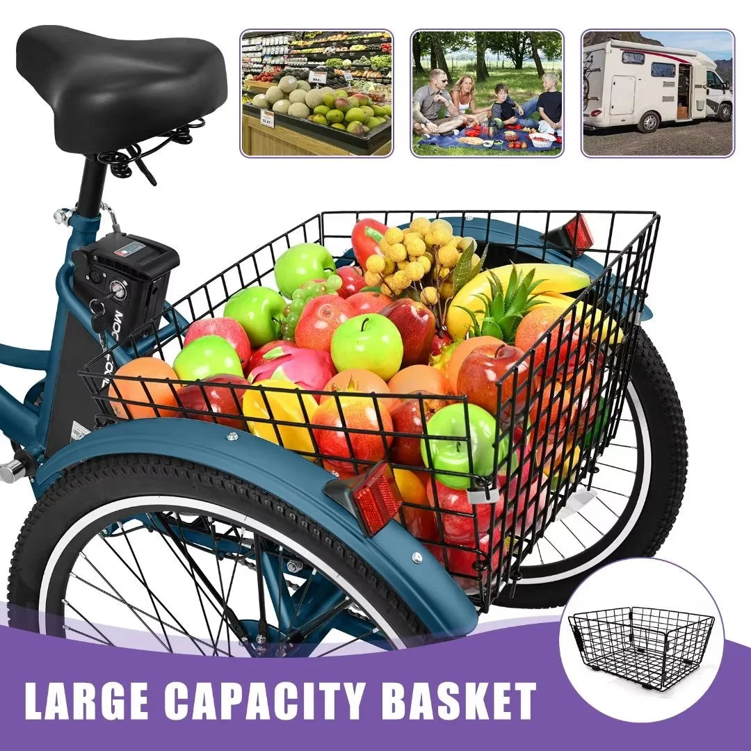 24'' 3 Wheel Electric Tricycle 500W 7-Speed A4607