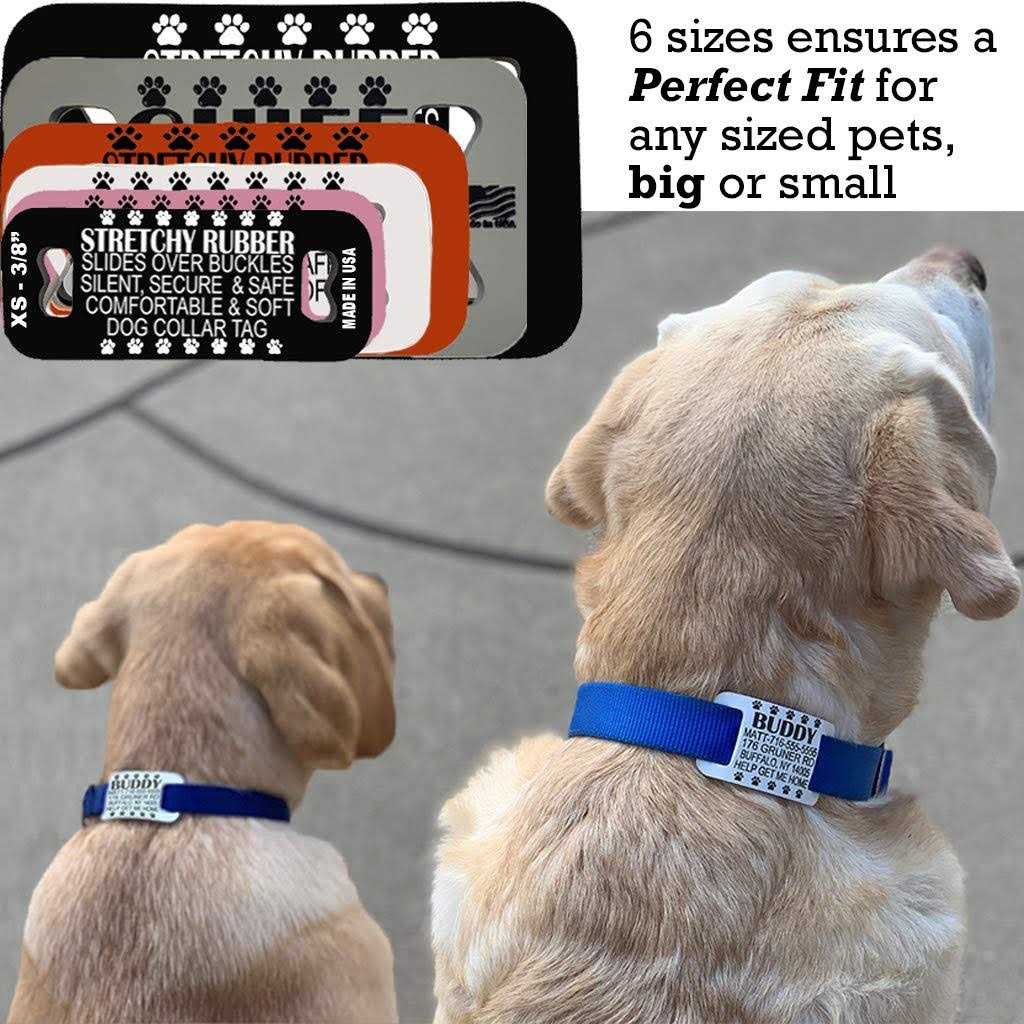 Silent Slide On Silicone Rubber Dog Collar Tag P897