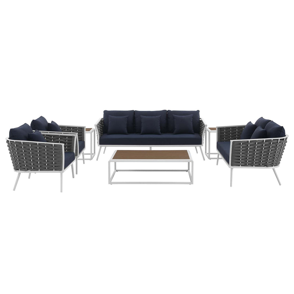 7 Piece Outdoor Patio Aluminum Sectional Sofa Set G1556
