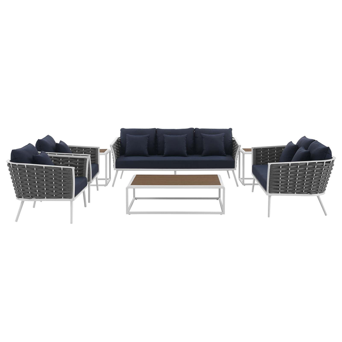 7 Piece Outdoor Patio Aluminum Sectional Sofa Set G1556