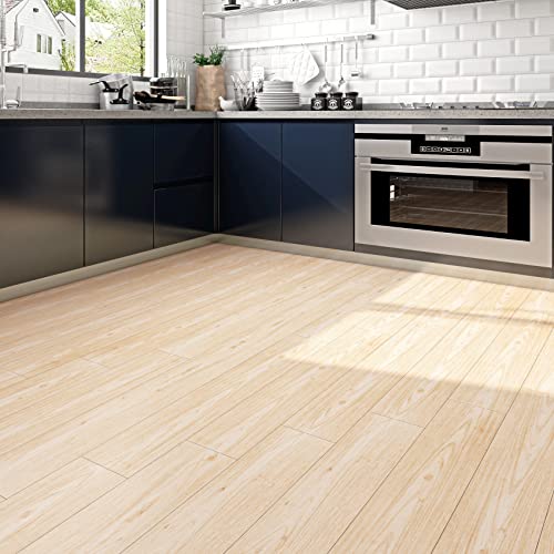 6"x36" 15 Sheets Peel and Stick Waterproof Wood Vinyl Floor Tile E432693