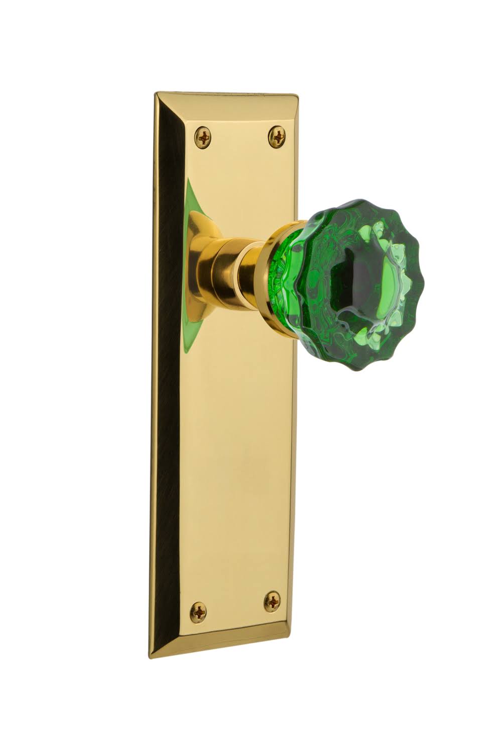 Polished Brass Crystal Glass Door Knob S159212