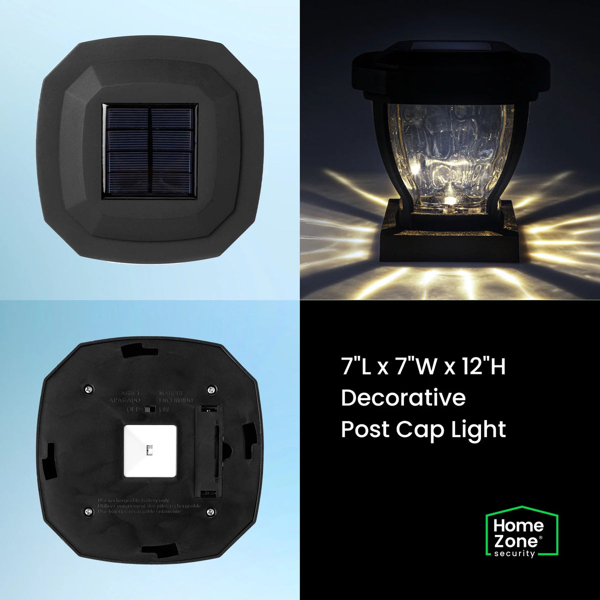 Black Solar LED Post Cap Lights, 2 Pack W840655
