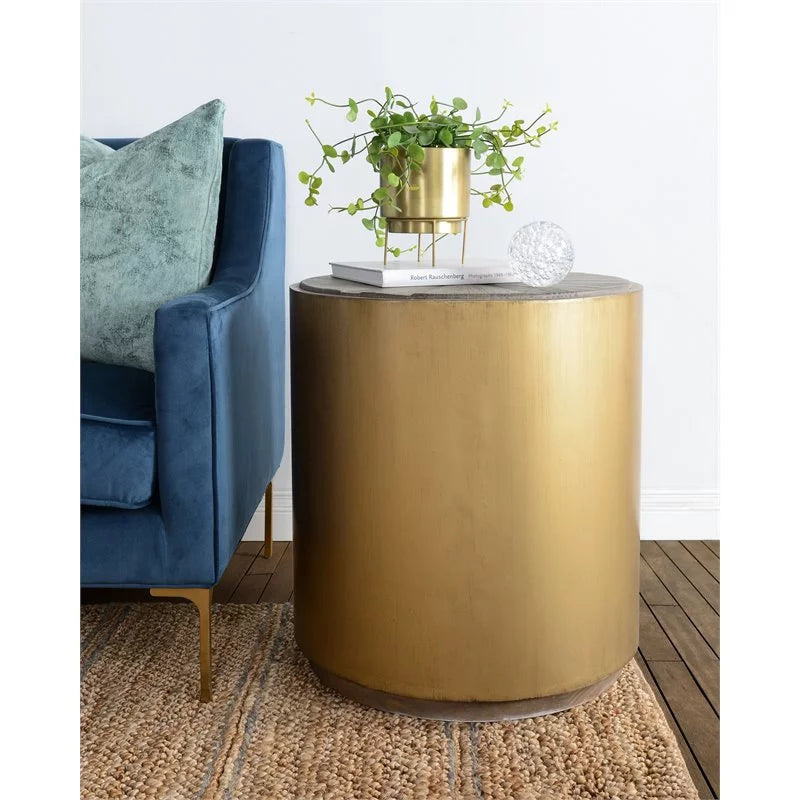 Wood and Metal End Table F801